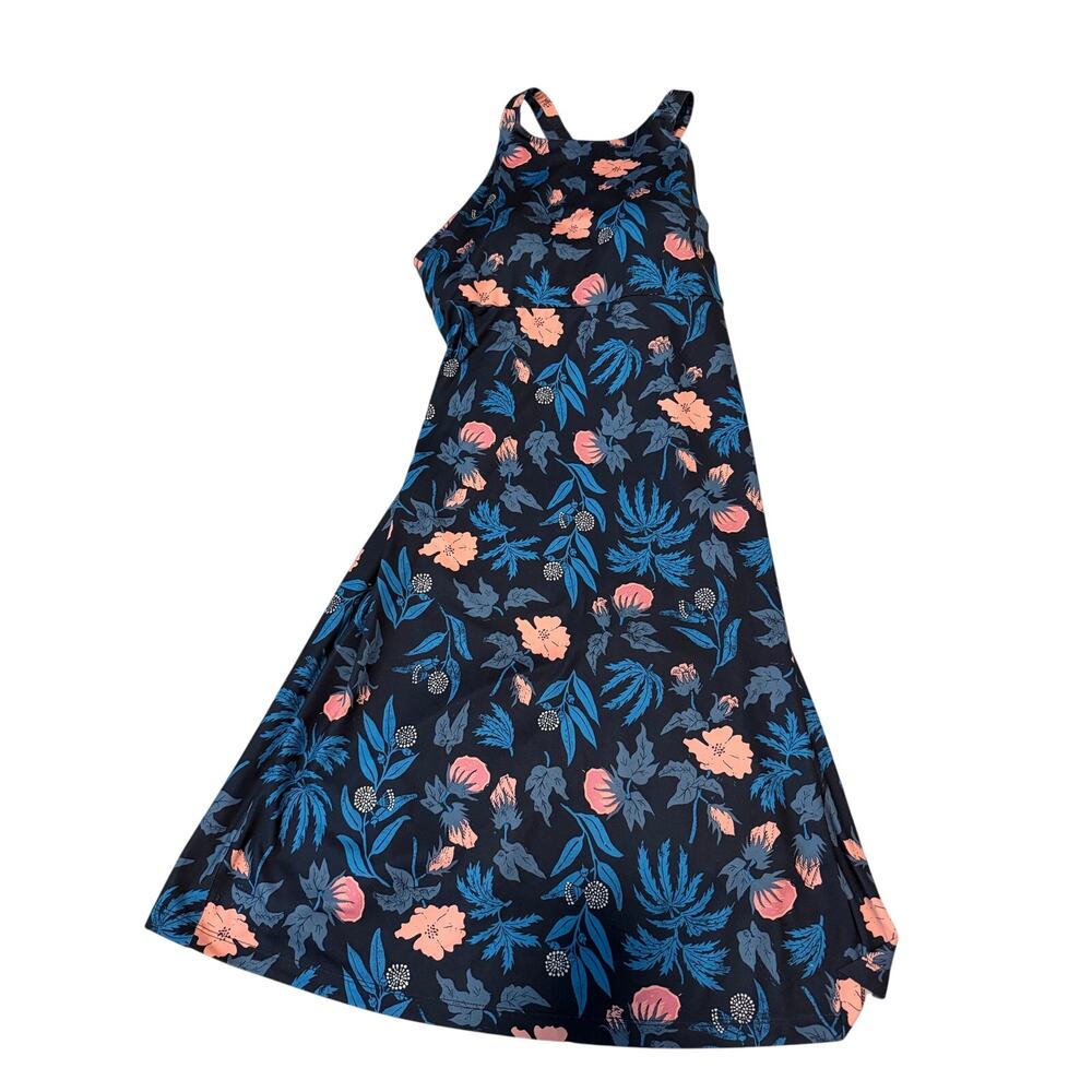 Patagonia Navy Floral Magnolia Spring Athletic Dress Medium 58366